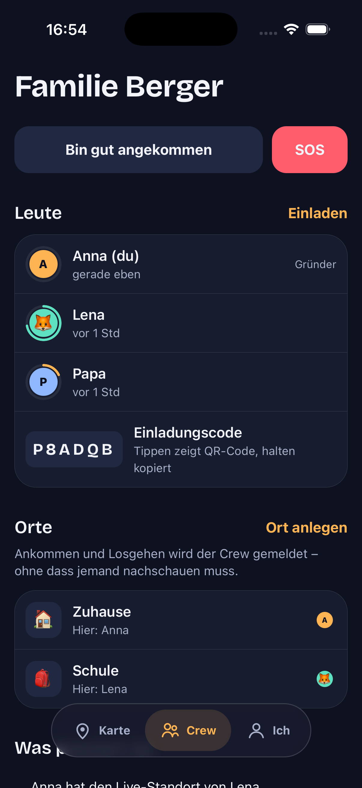 Crew-Übersicht