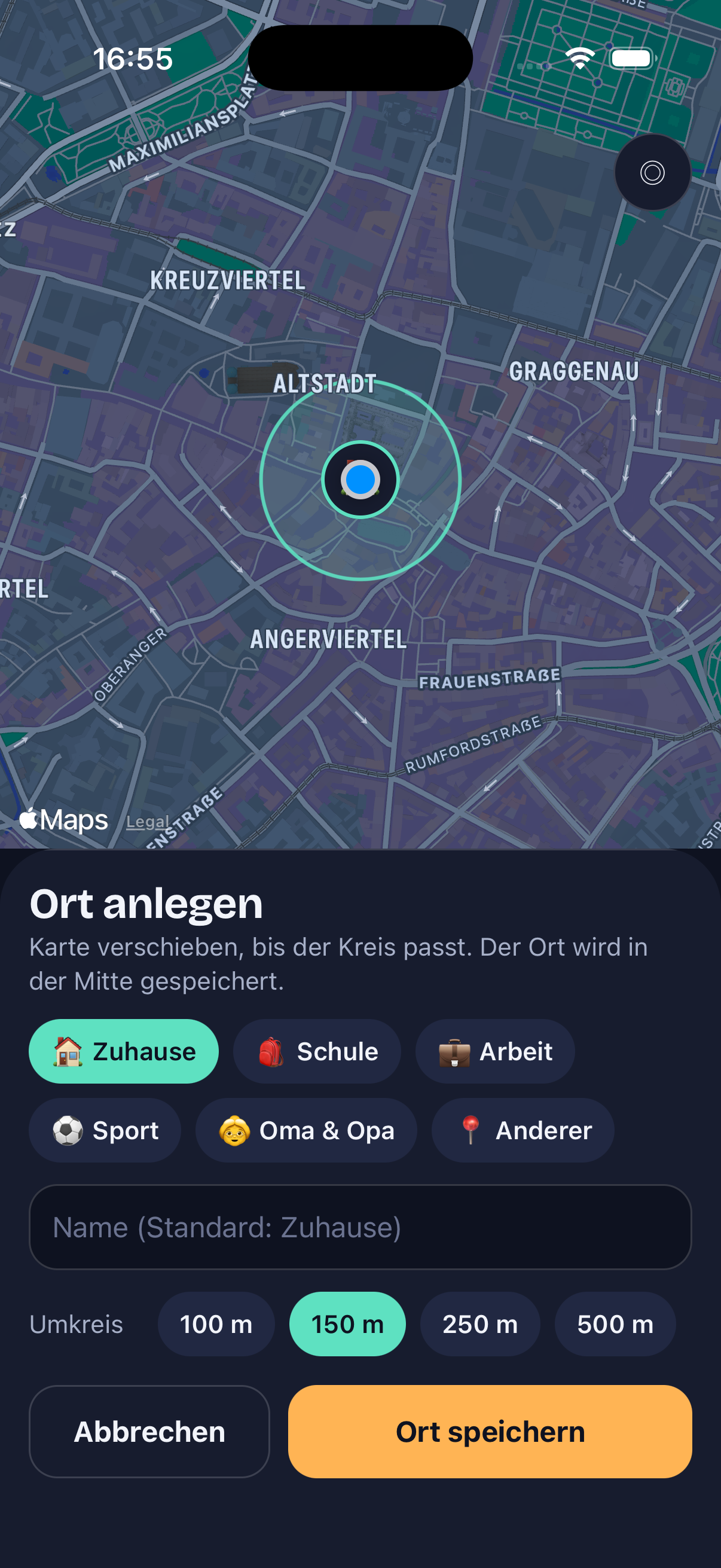 Ort anlegen